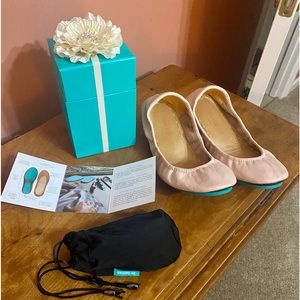 Tieks by Gavrieli Ballerina Pink Genuine Leather Ballet Flats Pearl Flower